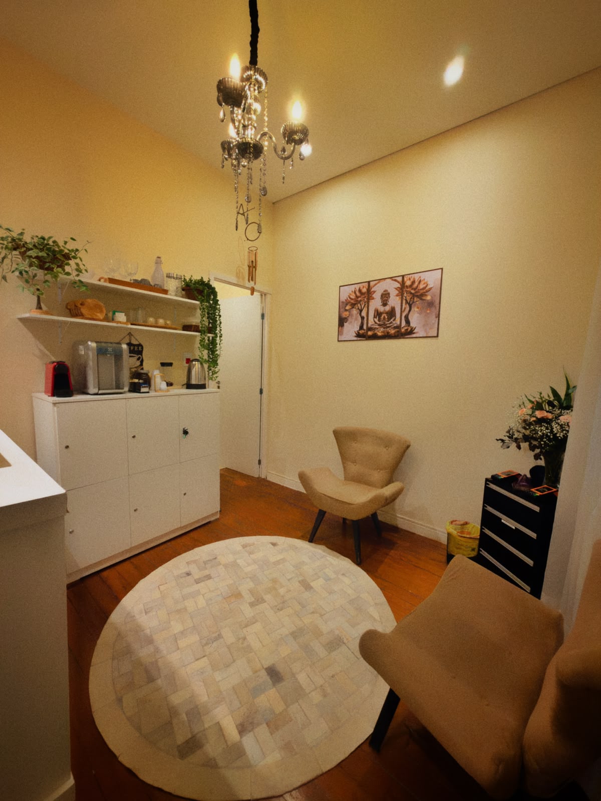 Sala de espera do Studio G Tantra